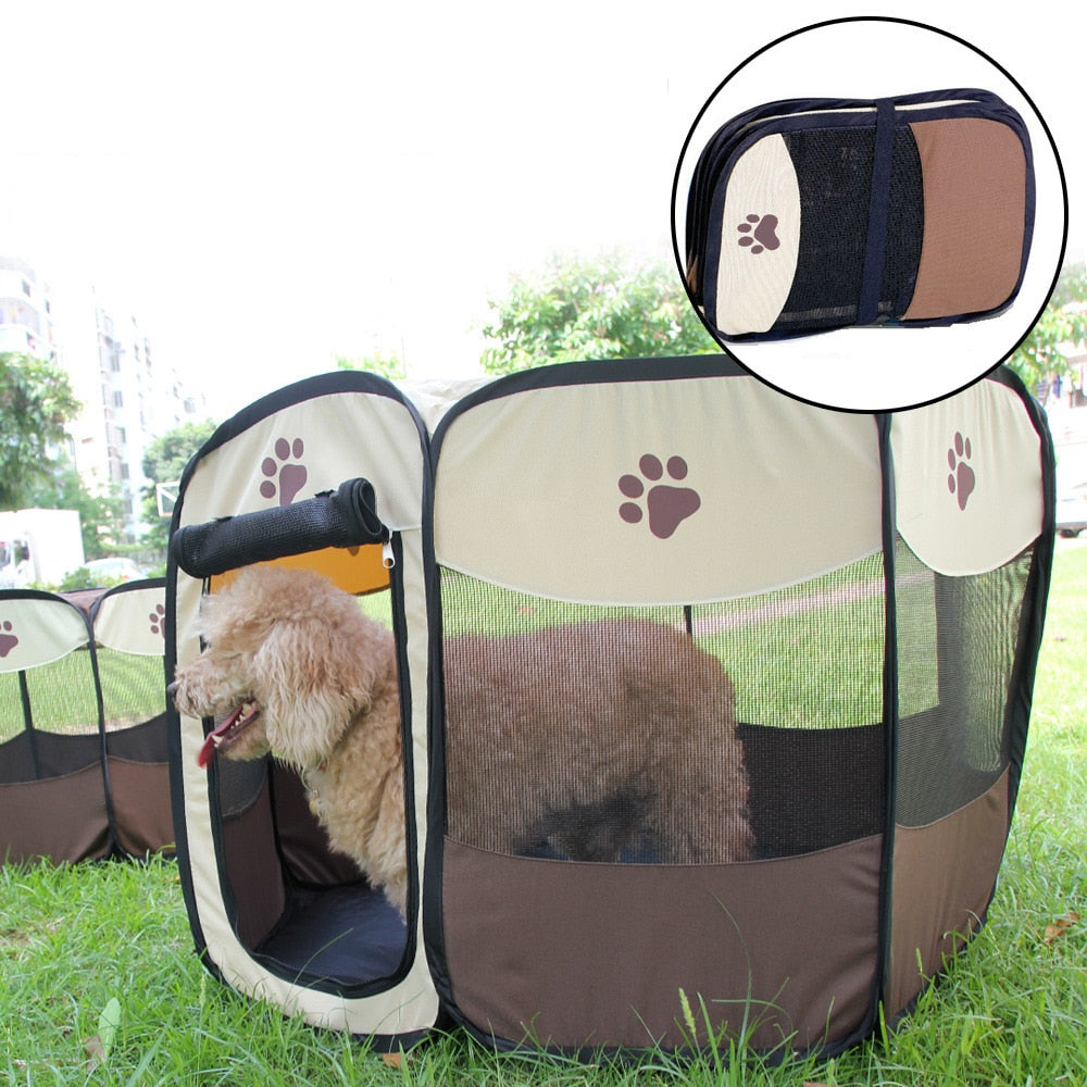 Portable Folding Pet Tent Dog House Octagonal Cage For Cat Tent-Abundancy Deals