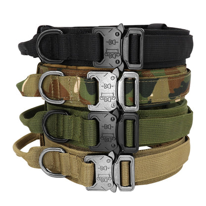 Tactical Dog Collar Nylon Elastic Military Improved Dog Safety & Comfort Leash-Abundancy Deals